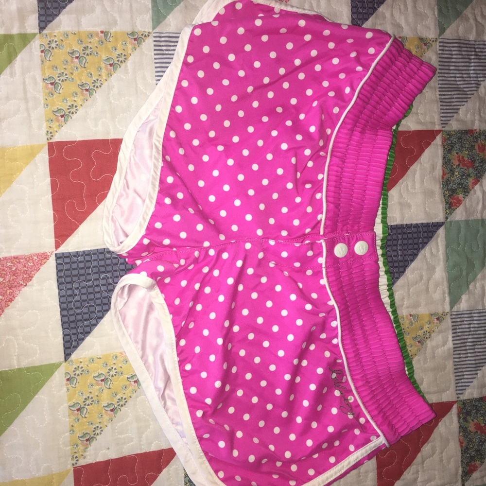 Billabong Board Shorts - hot pink polka dots